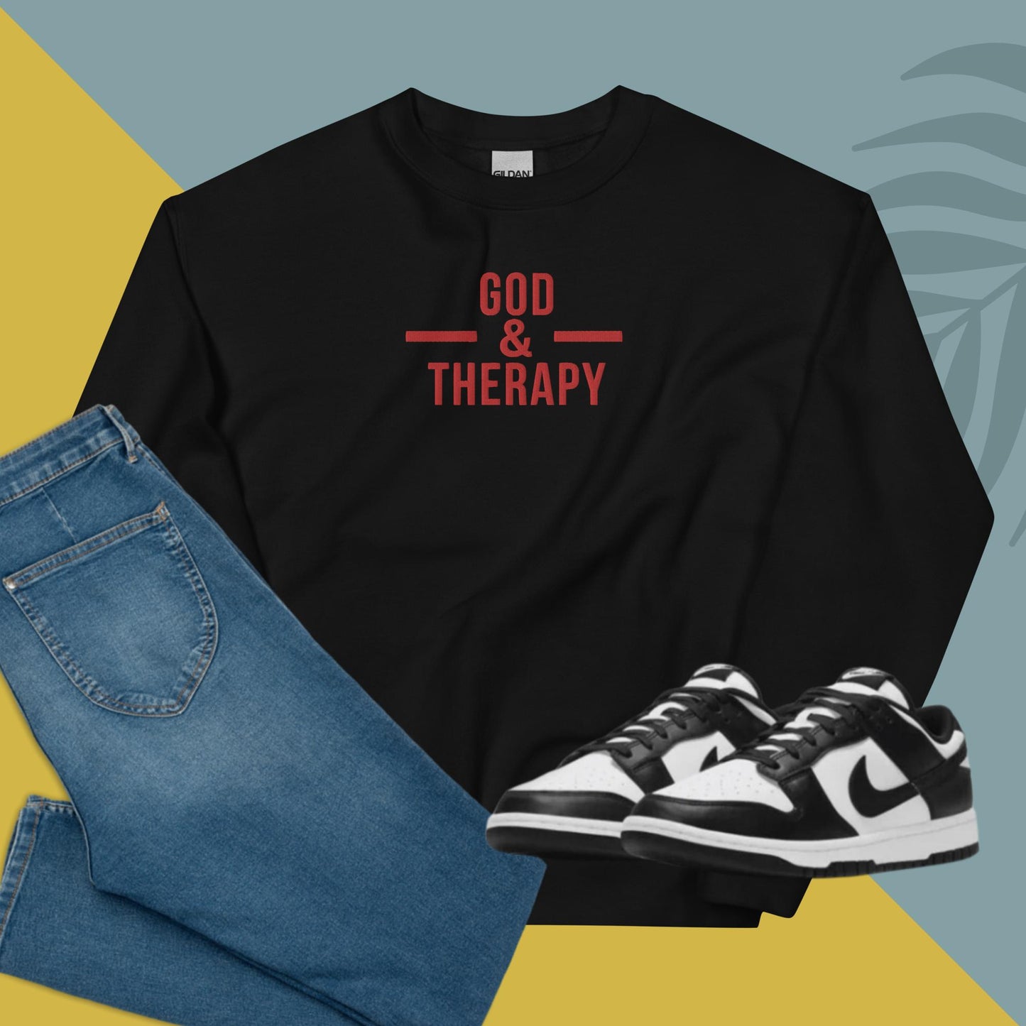 God & Therapy fleece sweatshirt