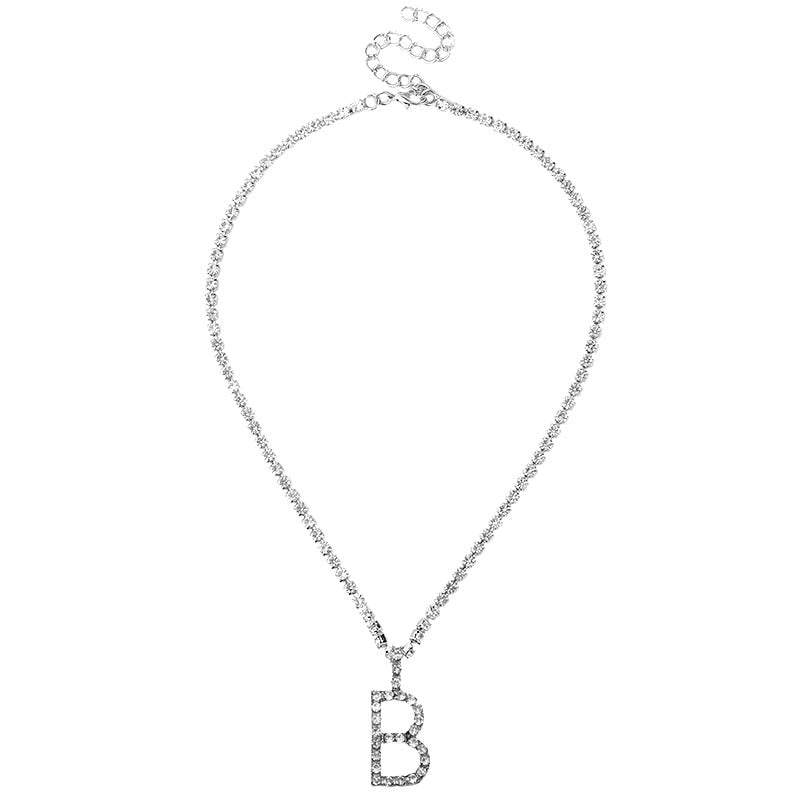 A-Z Letter Initial "Glam Feelings" Pendant Necklace