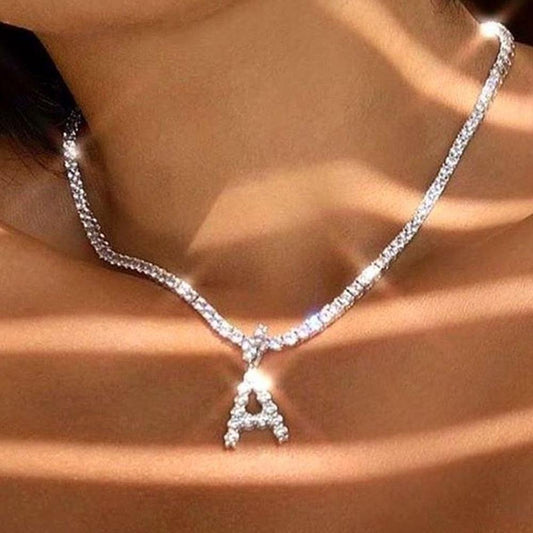 A-Z Letter Initial "Glam Feelings" Pendant Necklace